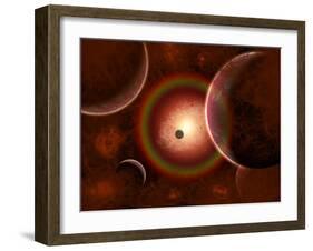The Death of an Alien Solar System as its Sun Goes Supernova-Stocktrek Images-Framed Art Print