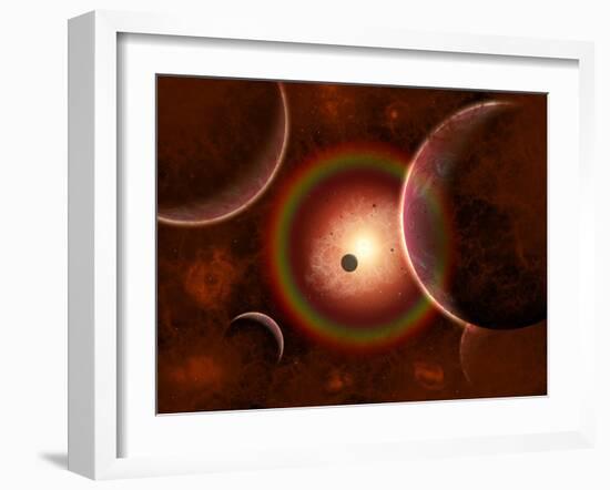 The Death of an Alien Solar System as its Sun Goes Supernova-Stocktrek Images-Framed Art Print