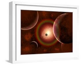 The Death of an Alien Solar System as its Sun Goes Supernova-Stocktrek Images-Framed Art Print