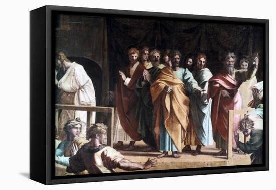 The Death of Ananias, 1515-Raphael-Framed Stretched Canvas