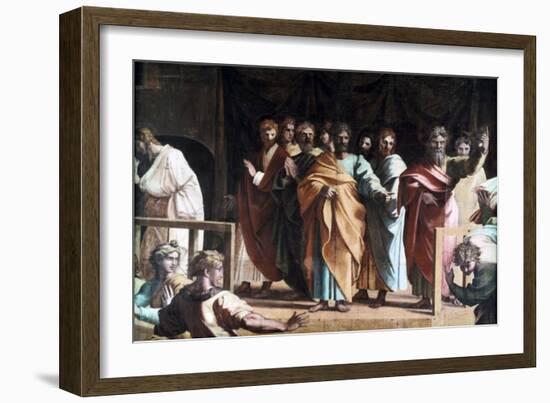 The Death of Ananias, 1515-Raphael-Framed Giclee Print