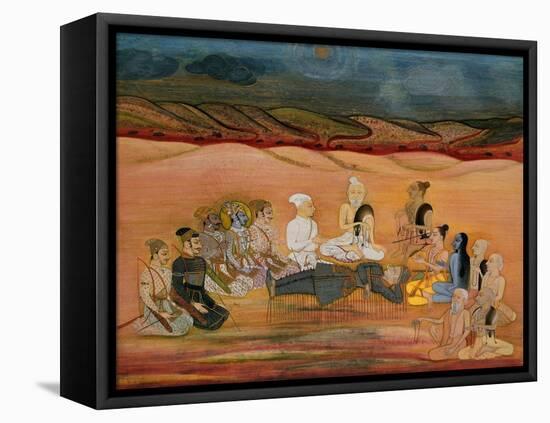 The Death of Bhishma, Mortally Wounded by Arjuna's Numerous Arrows, C.1760-1770-null-Framed Stretched Canvas