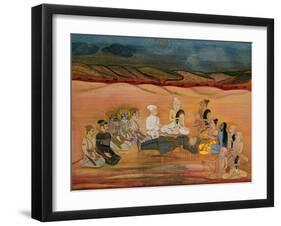 The Death of Bhishma, Mortally Wounded by Arjuna's Numerous Arrows, C.1760-1770-null-Framed Giclee Print