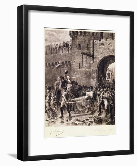 The Death of Bonchamps in 1793-Jean-jacques Scherrer-Framed Giclee Print