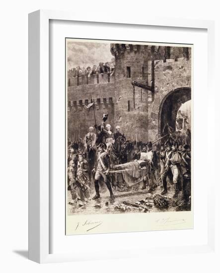 The Death of Bonchamps in 1793-Jean-jacques Scherrer-Framed Giclee Print