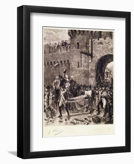 The Death of Bonchamps in 1793-Jean-jacques Scherrer-Framed Giclee Print