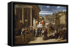 The Death of Caesar, 44 BC (C1780-183)-Guillaume Lethiere-Framed Stretched Canvas