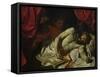 The Death of Cato of Utica-Charles Le Brun-Framed Stretched Canvas