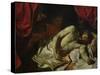 The Death of Cato of Utica-Charles Le Brun-Stretched Canvas