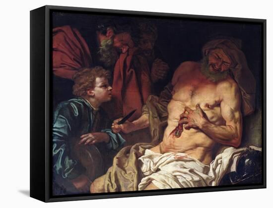 The Death of Cato-Johann Karl Loth-Framed Stretched Canvas