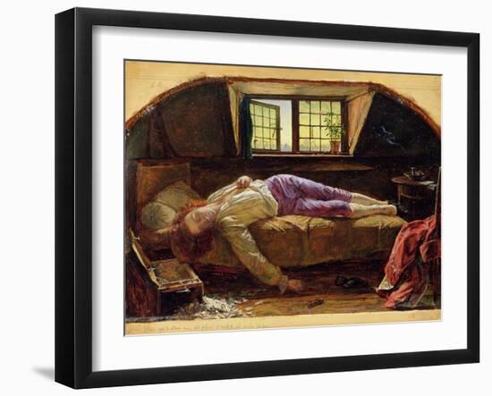 The Death of Chatterton, C.1856 (Oil on Panel)-Henry Wallis-Framed Giclee Print