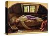 The Death of Chatterton, C.1856 (Oil on Panel)-Henry Wallis-Stretched Canvas
