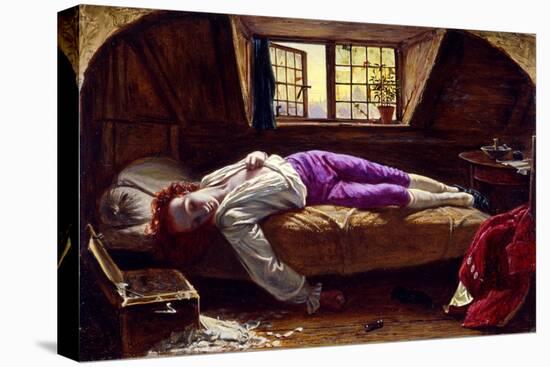 The Death of Chatterton, C.1856 (Oil on Panel)-Henry Wallis-Stretched Canvas