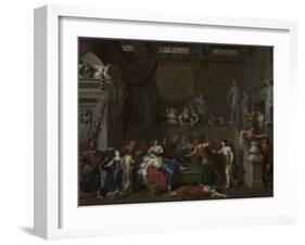 The Death of Cleopatra, c.1700-10-Gerard Hoet-Framed Giclee Print