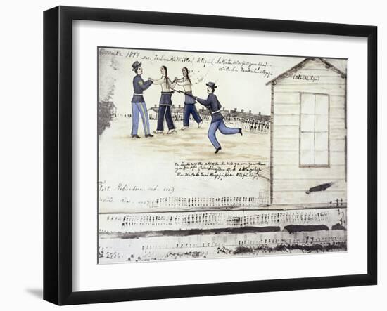 The Death of Crazy Horse in 1877, Fort Robinson, Nebraska-Amos Bad Heart Buffalo-Framed Giclee Print