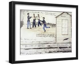 The Death of Crazy Horse in 1877, Fort Robinson, Nebraska-Amos Bad Heart Buffalo-Framed Giclee Print