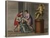 The Death of Demosthenes, 384-322 BC-French School-Stretched Canvas