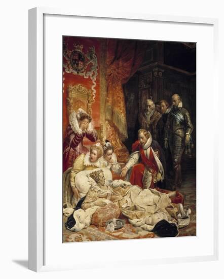The Death of Elizabeth I, Queen of England, in 1603 by Paul Delaroche-null-Framed Giclee Print