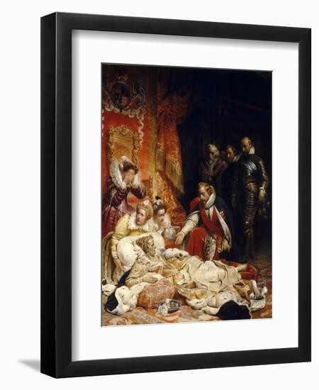 The Death of Elizabeth I, Queen of England-Paul Hippolyte Delaroche-Framed Giclee Print