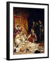 The Death of Elizabeth I, Queen of England-Paul Hippolyte Delaroche-Framed Giclee Print