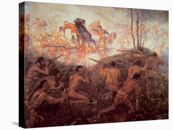 The Death of General Braddock Near Fort Duquesne-English-Stretched Canvas