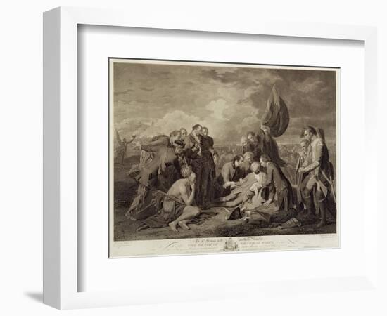 The Death of General Wolfe (1727-59), Engraved by William Woollett (1735-85) C.1776 (Engraving)-Benjamin West-Framed Giclee Print
