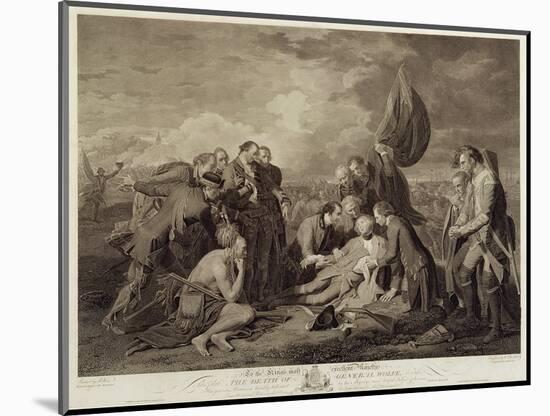 The Death of General Wolfe (1727-59), Engraved by William Woollett (1735-85) C.1776 (Engraving)-Benjamin West-Mounted Giclee Print