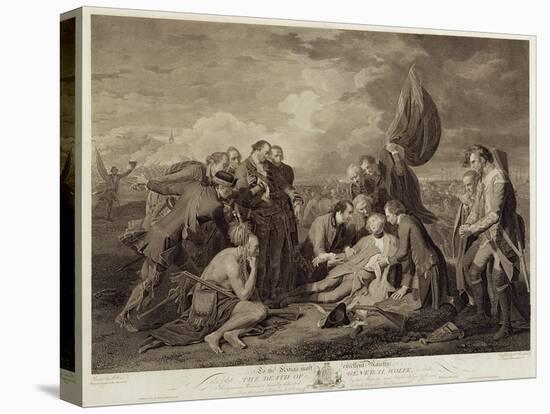 The Death of General Wolfe (1727-59), Engraved by William Woollett (1735-85) C.1776 (Engraving)-Benjamin West-Stretched Canvas