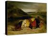 The Death of Hassan, or Turkish Officer Killed in the Mountains (1825)-Eugene Delacroix-Stretched Canvas