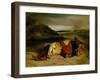 The Death of Hassan, or Turkish Officer Killed in the Mountains (1825)-Eugene Delacroix-Framed Giclee Print