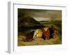 The Death of Hassan, or Turkish Officer Killed in the Mountains (1825)-Eugene Delacroix-Framed Giclee Print