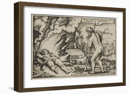 The Death of Hercules, from the Labours of Hercules, 1548-Hans Sebald Beham-Framed Giclee Print