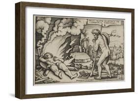 The Death of Hercules, from the Labours of Hercules, 1548-Hans Sebald Beham-Framed Giclee Print