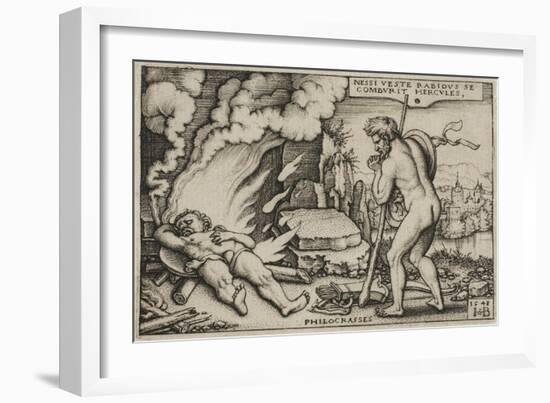 The Death of Hercules, from the Labours of Hercules, 1548-Hans Sebald Beham-Framed Giclee Print