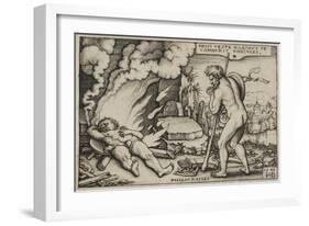 The Death of Hercules, from the Labours of Hercules, 1548-Hans Sebald Beham-Framed Giclee Print