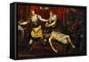 The Death of Holofernes-Jacopo Robusti Tintoretto-Framed Stretched Canvas
