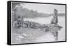 The Death of Indian Chief Alexander, Brother of King Philip-Howard Pyle-Framed Stretched Canvas