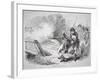 The Death of Isaac Davis at Concord Bridge, 19 April 1775-American School-Framed Giclee Print