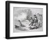 The Death of Isaac Davis at Concord Bridge, 19 April 1775-American School-Framed Premium Giclee Print