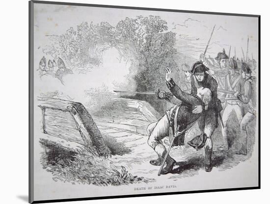 The Death of Isaac Davis at Concord Bridge, 19 April 1775-American School-Mounted Premium Giclee Print