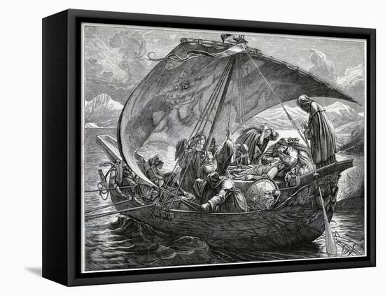 The Death of King Arthur-Noel Paton-Framed Stretched Canvas
