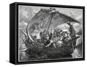 The Death of King Arthur-Noel Paton-Framed Stretched Canvas
