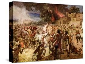 The death of King Josiah at Megiddo - Bible-William Brassey Hole-Stretched Canvas