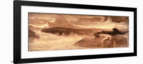 The Death of Leander, Predella Panel of the Last Watch of Hero, 1887-Frederick Leighton-Framed Giclee Print