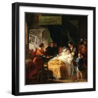 The Death of Leonardo da Vinci in the Arms of François I, c.1781-Francois Guillaume Menageot-Framed Giclee Print