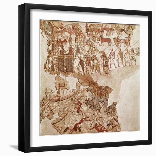 The Death of Libyans, Akrotiri Fresco, Thera-null-Framed Giclee Print