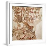 The Death of Libyans, Akrotiri Fresco, Thera-null-Framed Giclee Print