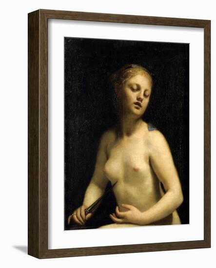 The Death of Lucretia, 17th Century-Guido Cagnacci-Framed Giclee Print