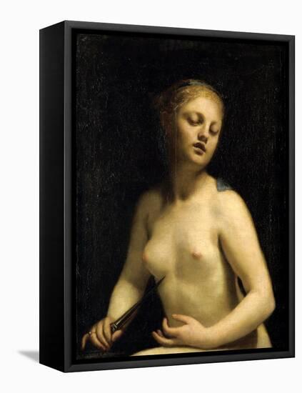 The Death of Lucretia, 17th Century-Guido Cagnacci-Framed Stretched Canvas