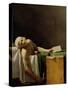 The Death of Marat, after the Original by Jacques-Louis David-Jerome Martin Langlois-Stretched Canvas